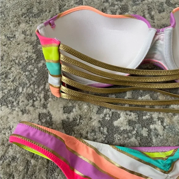 Victoria’s Secret Neon Striped bikini - Picture 6 of 8